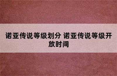 诺亚传说等级划分 诺亚传说等级开放时间